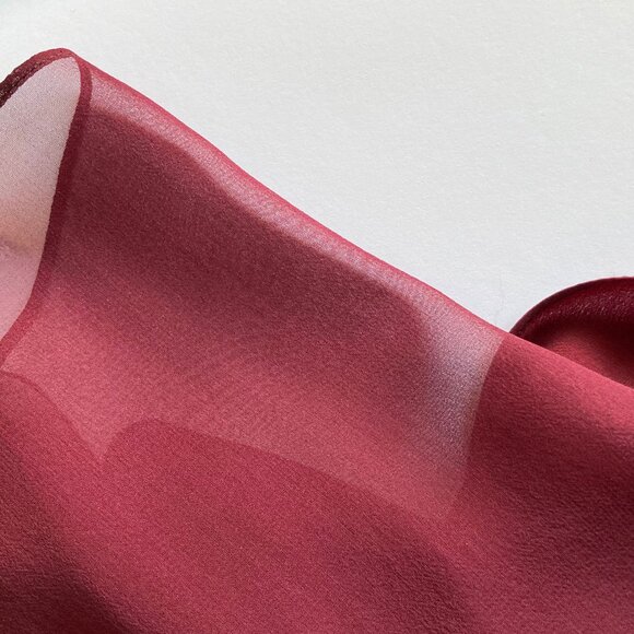 Jay Godfrey Burgundy Silk Camisole, V Neck Tank Top with Sheer Layer, sz 2 - Picture 7 of 8